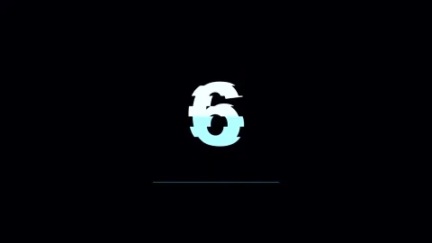 Glitch 10 second countdown timer animation video Stock-Footage 347414682