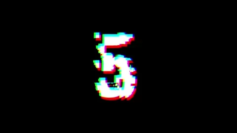 Glitch 10 seconds countdown timer animation on black background. Stock Footage 311262330