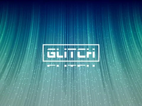 Glitch 3d lines. Stylized distortion with wave effect. Abstract futuristic ba Stock Illustration