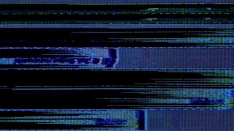 Glitch abstract art featuring distorted shapes and colors, evoking a sense  Stock Footage 311563901