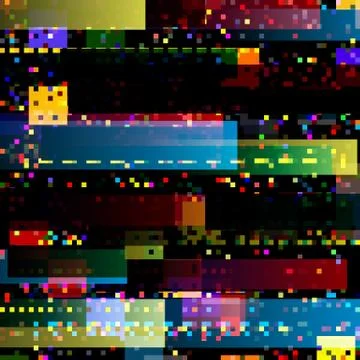 Glitch abstract background with colorful technology malfunction or error 库存插图