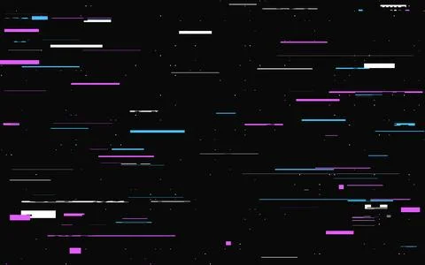 Glitch abstract effect. Color lines and pixels on dark background. Video signal Stock Illustration