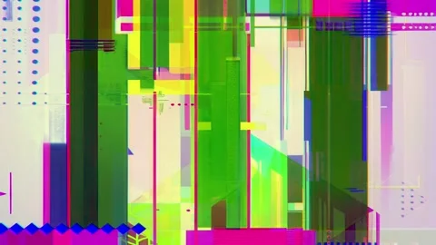 Glitch Abstract Geometric Hi-Tech Pattern Seamless Visual Background Stock Footage 315416004