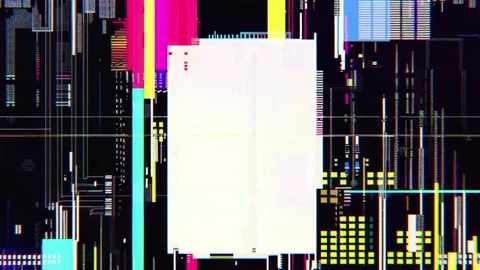 Glitch Abstract Hi-Tech Geometric Pattern Seamless Cyberpunk Visuals Stock Footage 315416243