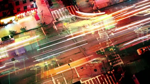 Glitch abstract nyc traffic Видео 82251332