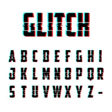 Glitch alphabet Stock Illustration