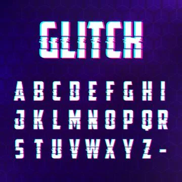 Glitch alphabet Stock Illustration