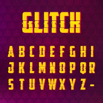 Glitch alphabet Stock Illustration