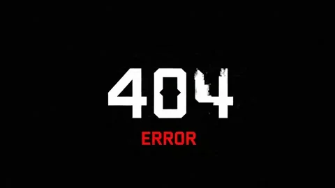 Glitch Animation of a 404 Error Warning Stock Footage 314805432