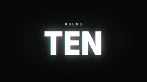 Glitch Animation Text Effect Round Ten Animation Digital Glitch Background Stock Footage 342046280