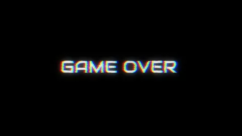 Glitch animation with text: Game Over. For video games and gaming videos Video stock 280001832