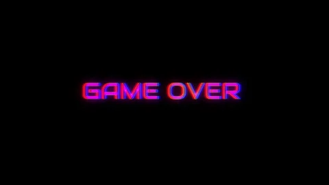 Glitch animation with text: Game Over. For video games and gaming videos Stock Footage 286349893