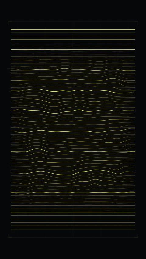 Glitch art animation featuring yellow lines and texture pattern on black Stock Footage 346738290