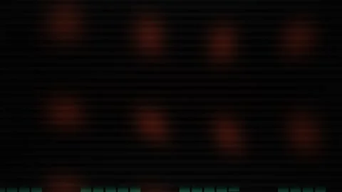Glitch Art Animation with Pulsing Red Orbs and Scan Lines on Dark Digital B.. Stock Footage 344720405