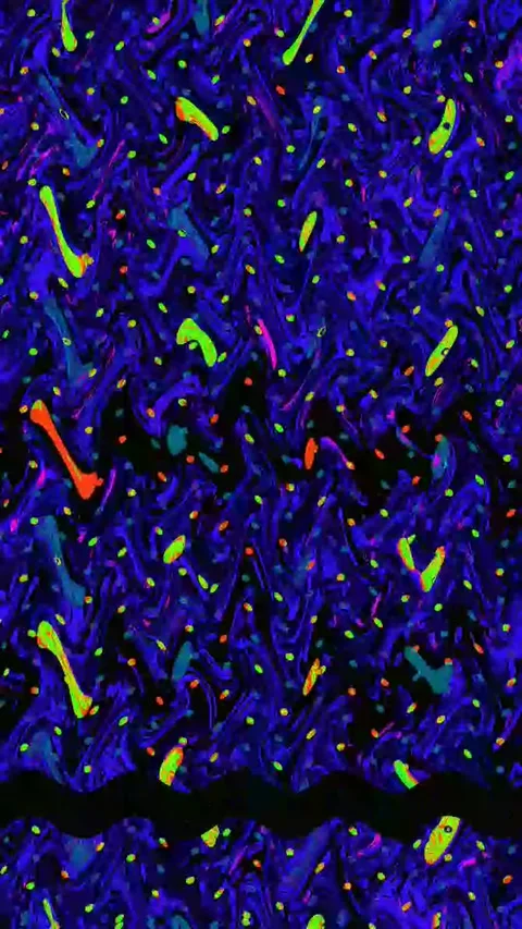 Glitch Art Background 4K Vertical — Psychedelic Distortion VJ Stock Footage 329680312