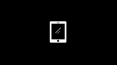 Glitch art effect and video signal damage on tablet icon animation. Loop 4k of 스톡 동영상 264340862