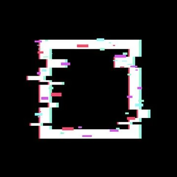 Glitch art frame creating digital data disruption effect Stock Illustration