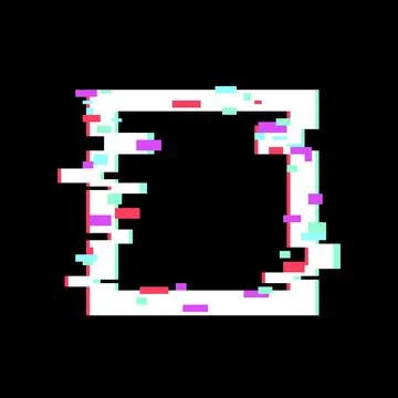 Glitch art frame creating digital data disruption effect Illustrazione stock
