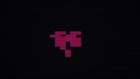 Glitch art logo on screen. Stock Footage 334689779