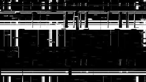 Glitch Art Patterns with Abstract Symmetrical Lines and Digital Noise Aesthet Stock Footage 341372006