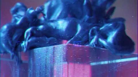 Glitch art pixel noise distorted video ink splash 動画素材 128245043