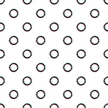 Glitch art rings seamless pattern background Stock Illustration