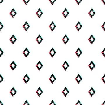Glitch art seamless pattern with diamond shapes Stockillustratie