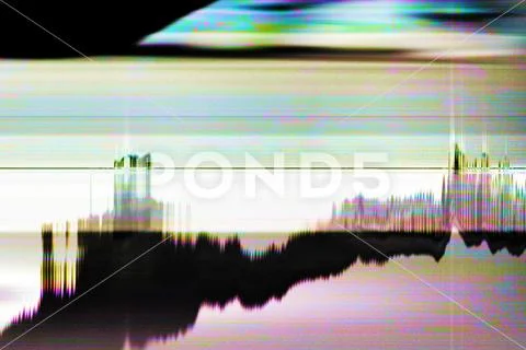Glitch art video damage striped static noise Stock Photos