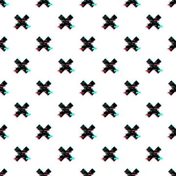 Glitch art x mark pattern background design イラスト素材