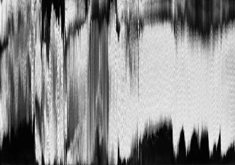 Glitch background bad tv screen white black noise Stock Illustration