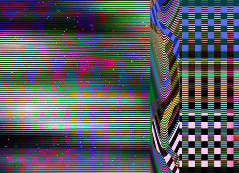 Glitch background Computer screen error Digital pixel noise abstract design Stock Illustration
