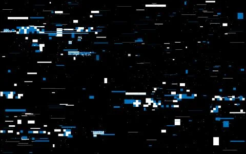 Glitch background. Distorted horizontal lines on black backdrop. Abstract video Stock Illustration