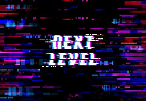 Glitch background, Next Level pixels digital noise Illustrazione stock