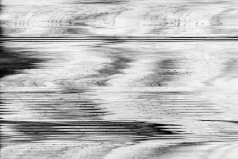 Glitch background old tv screen white black noise Stock Illustration