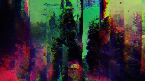 Glitch background overlay, distorted noise, interference imitation,. Stock Illustration