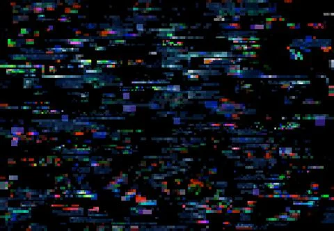 Glitch background pixels, digital TV video screen Stock Illustration