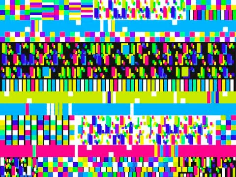 Glitch background. Signal error pixel mosaic. Colorful pattern. Vector illust Stockillustratie