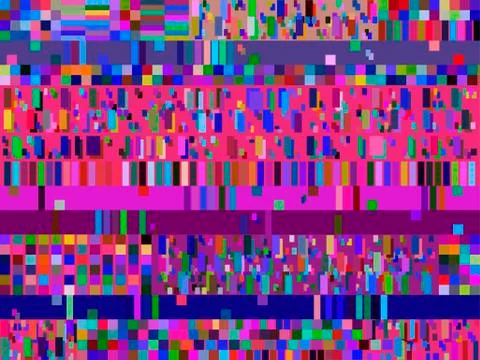 Glitch background. Signal error pixel mosaic. Colorful pattern. Vector illust 스톡 일러스트
