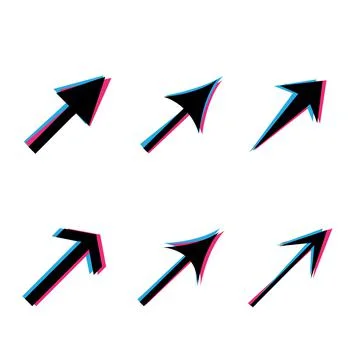 Glitch black arrows set Stock Illustration