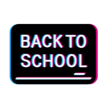 Glitch blackboard back to school Stock Illustration