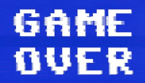 Glitch blue capture game over Stock Illustration