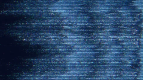 Glitch Blue Screen Pixel Noise Distorted Digital Background for Cyberpunk Vídeos de archivo 330712411