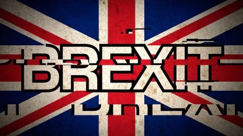 Glitch Brexit flag damage Stock Illustration