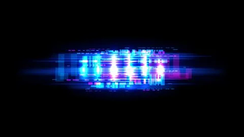 Glitch on broken screen, program bug background Stock Illustration
