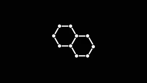 Glitch chemical elements icon on black background. Stock Footage 170690979