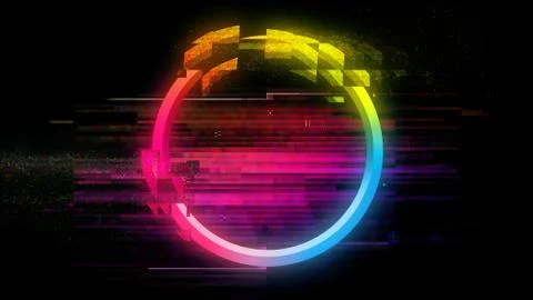 Glitch circle Stock Illustration