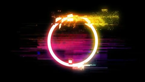 Glitch circle Stock Illustration