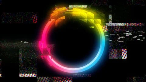 Glitch circle Stock Illustration