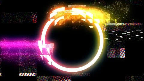 Glitch circle Stock Illustration