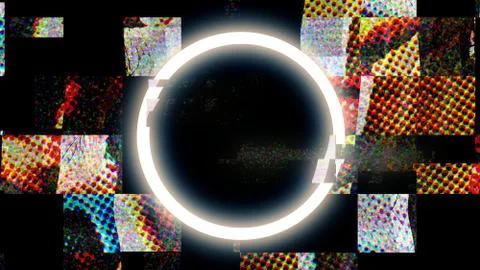 Glitch circle Stock Illustration